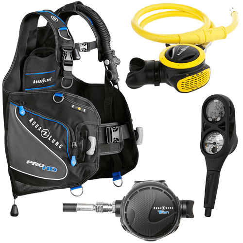 Package deal on Aqualung BCD, regulator and dive computer set