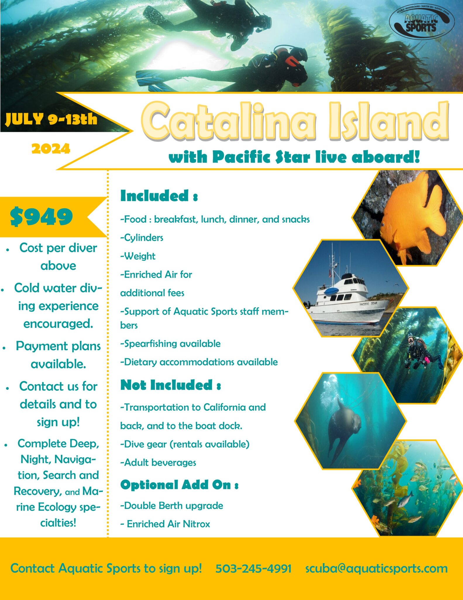 Dive Catalina Island aboard the Pacific Star